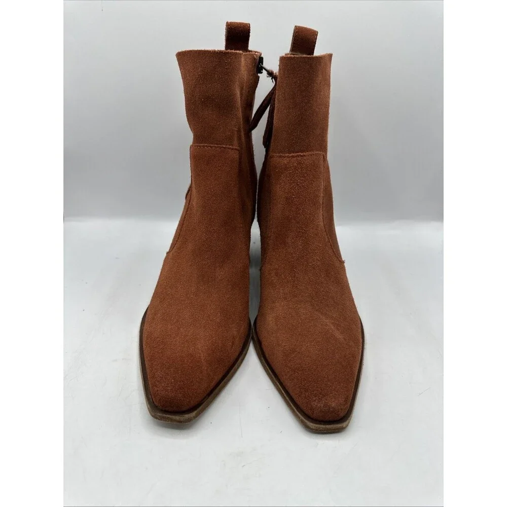 NEW Antonio Melani Red Brown‎ Bishop Suede Boots Women's Size 9.5 M